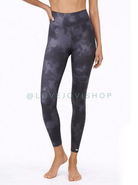 Athleisure | High Waist Compression Legging | ALLFENIX Aryah | Black Gray Print